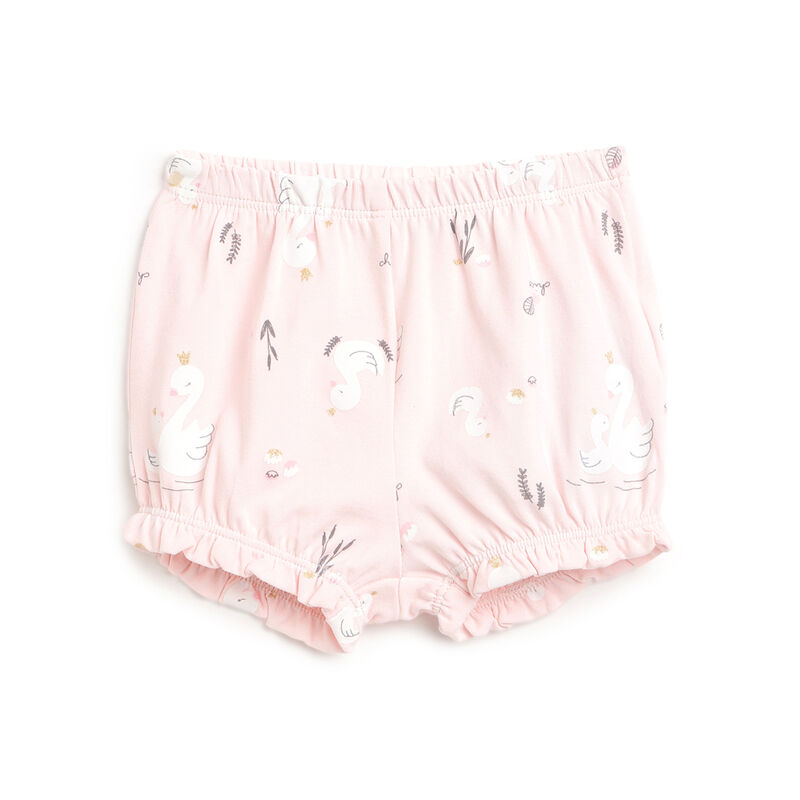Girls Light Pink Applique Outfit with Short Pants image number 2